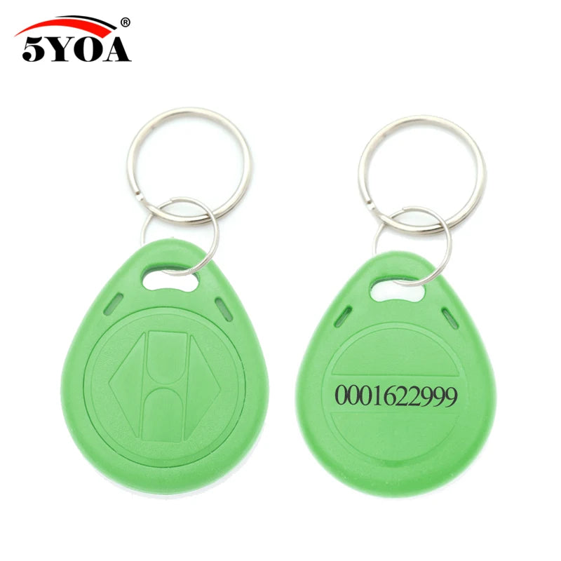 100pcs/lot RFID Keychain Card Tag Key 125khz ID Keyfob TK4100 EM4100 Access Control Time Attendance Fob Token Ring