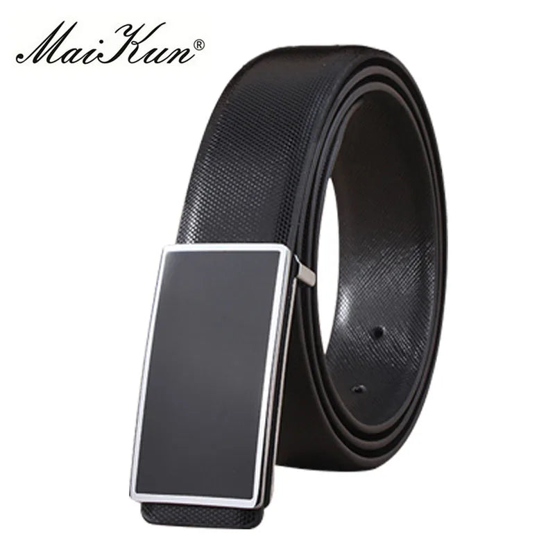 Maikun Belts for Men High Quality Smooth Buckle Synthetic Leather Male Belt Fashionable Men Belt for Jeans
