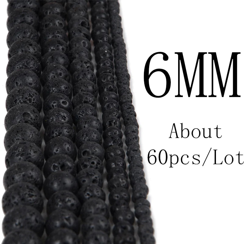 4 6 8 10 12mm Natural Stone Beads Lava Amazonite Agates Amethysts Turuoqises Round Loose Beads For DIY Making Bracelets Jewelry