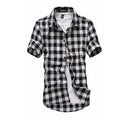 Red And Black Plaid Shirt Men Shirts 2025 New Summer Fashion Chemise Homme Mens Checkered Shirts Short Sleeve Shirt Men Blouse