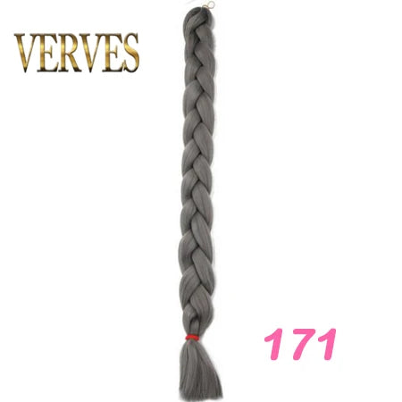 VERVES Treccia Capelli 100 cm Treccia Sintetica in Fibra Termica 165 g/Pezzo Extension per Capelli Treccia Jumbo Color Puro da Donna Rosa