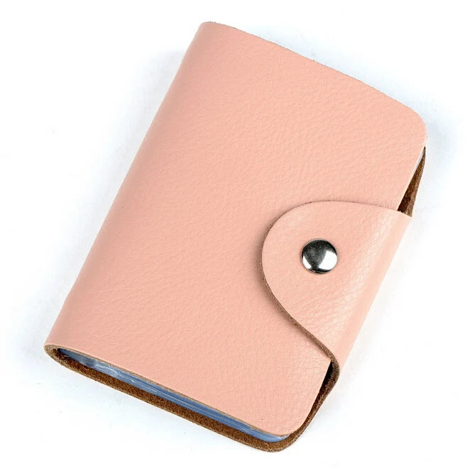 New Arrival Genuine Leather Business Card Case Women's ID Bag Female Credit Card Holder 26 Bank Cards Slots For Men