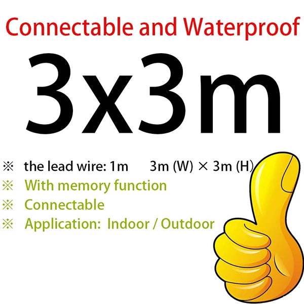 2x2/3x2/6x3M Wedding Fairy String Light Christmas 300 LED Holiday Garland For Garden Party Outdoor Home Street Curtain Decor