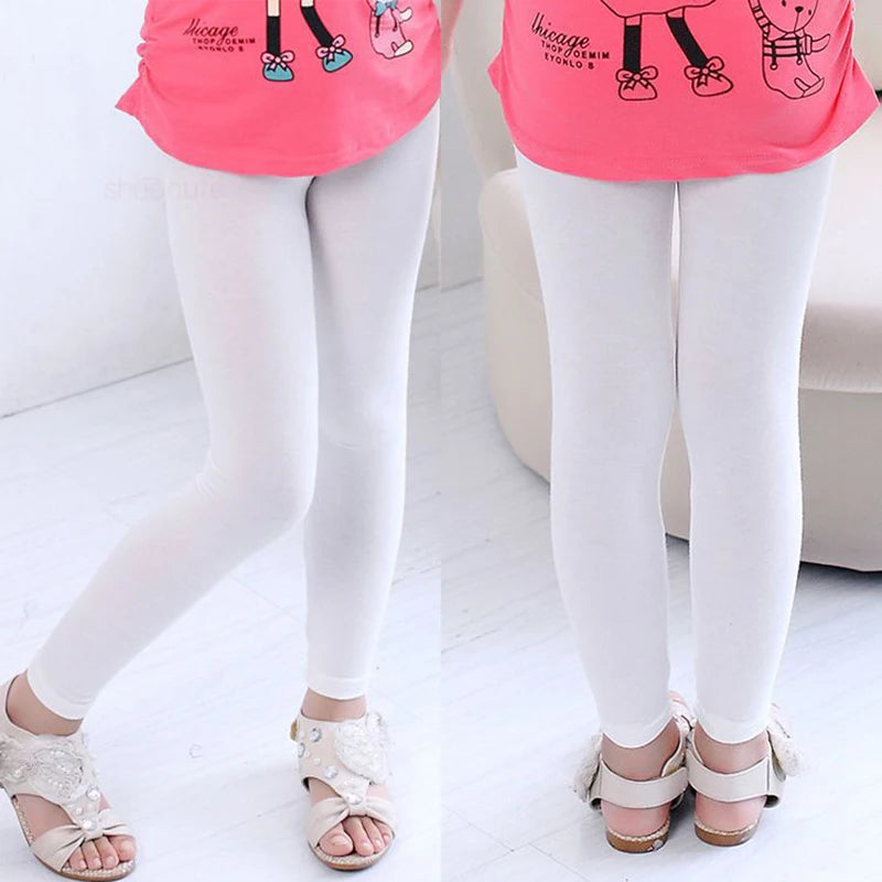 Girl Pants Soft Elastic Modal Cotton Kids Leggings Candy Color Girls Skinny Pants Trousers Solid Color 2-13Y Children Trousers