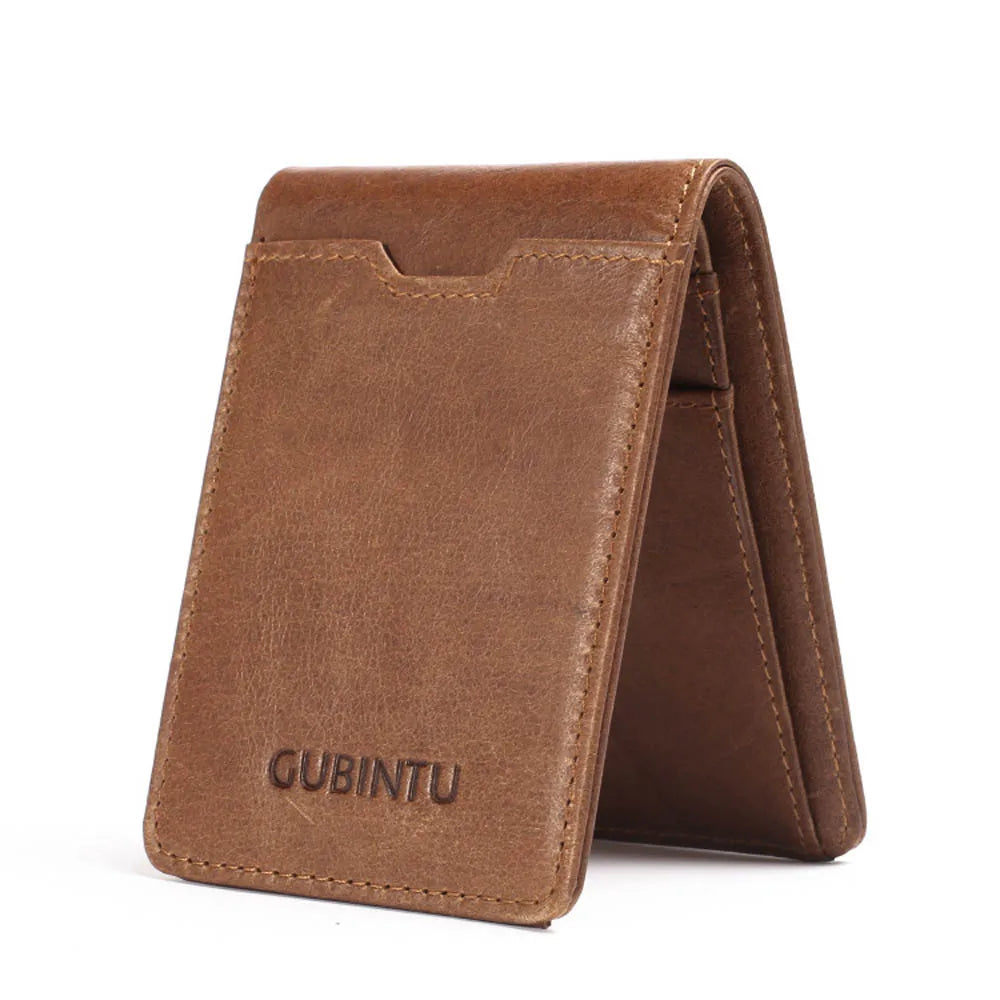 Gubintu Thin Genuine Leather Men Wallets Card Holder Multifunctional Slim Brand Men Purse Business High Quality Men Wallets