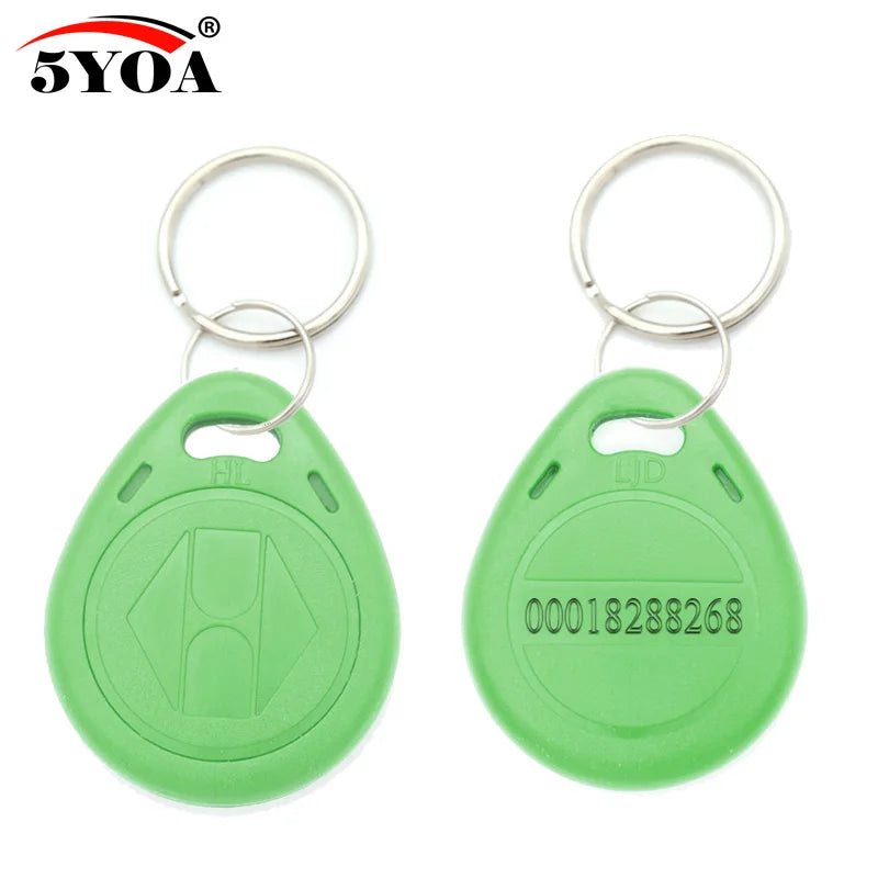 100pcs/lot RFID Keychain Card Tag Key 125khz ID Keyfob TK4100 EM4100 Access Control Time Attendance Fob Token Ring
