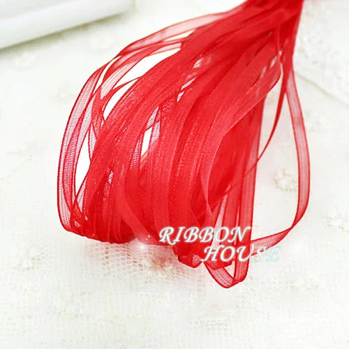 (40 meters/lot) 3mm organza ribbons wholesale gift wedding Christmas decoration wrapping lace