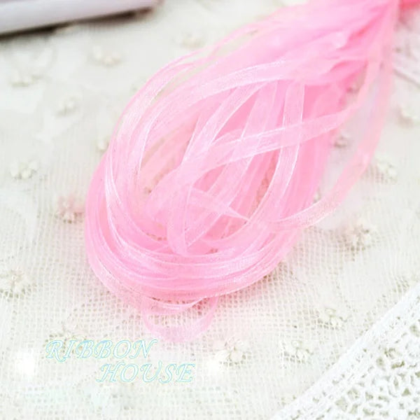 (40 meters/lot) 3mm organza ribbons wholesale gift wedding Christmas decoration wrapping lace