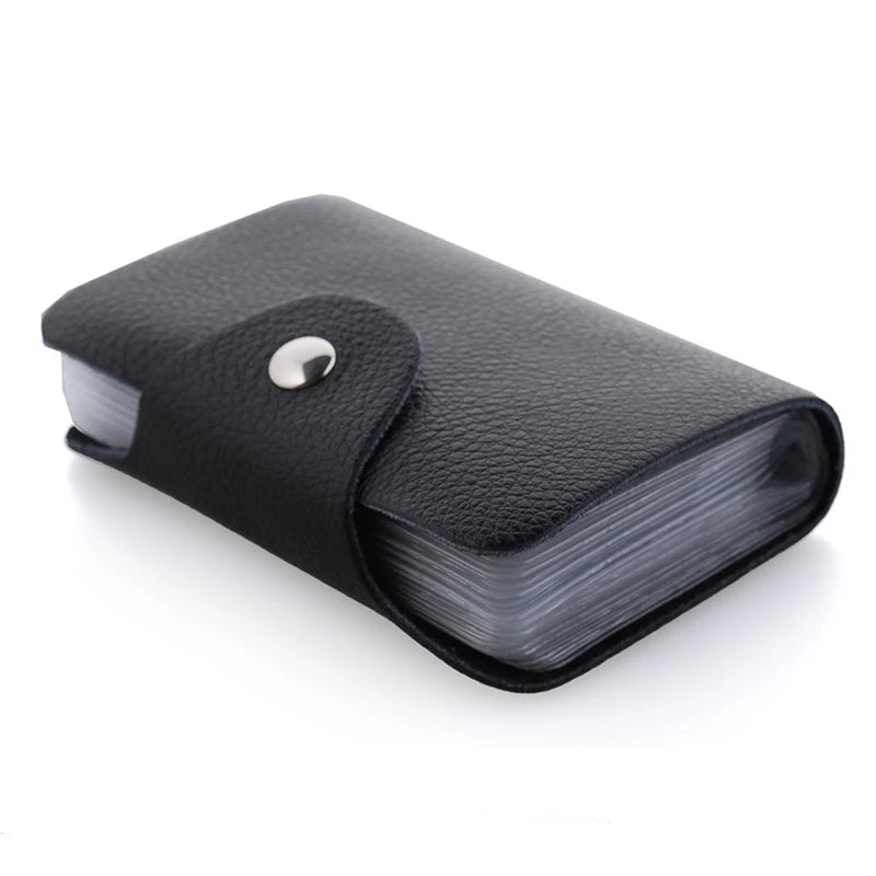 New Arrival Genuine Leather Business Card Case Women's ID Bag Female Credit Card Holder 26 Bank Cards Slots For Men