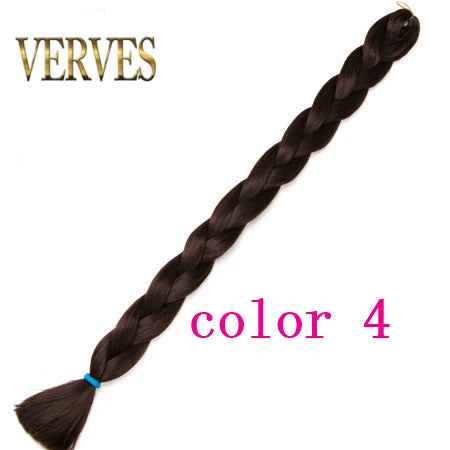 VERVES Treccia Capelli 100 cm Treccia Sintetica in Fibra Termica 165 g/Pezzo Extension per Capelli Treccia Jumbo Color Puro da Donna Rosa