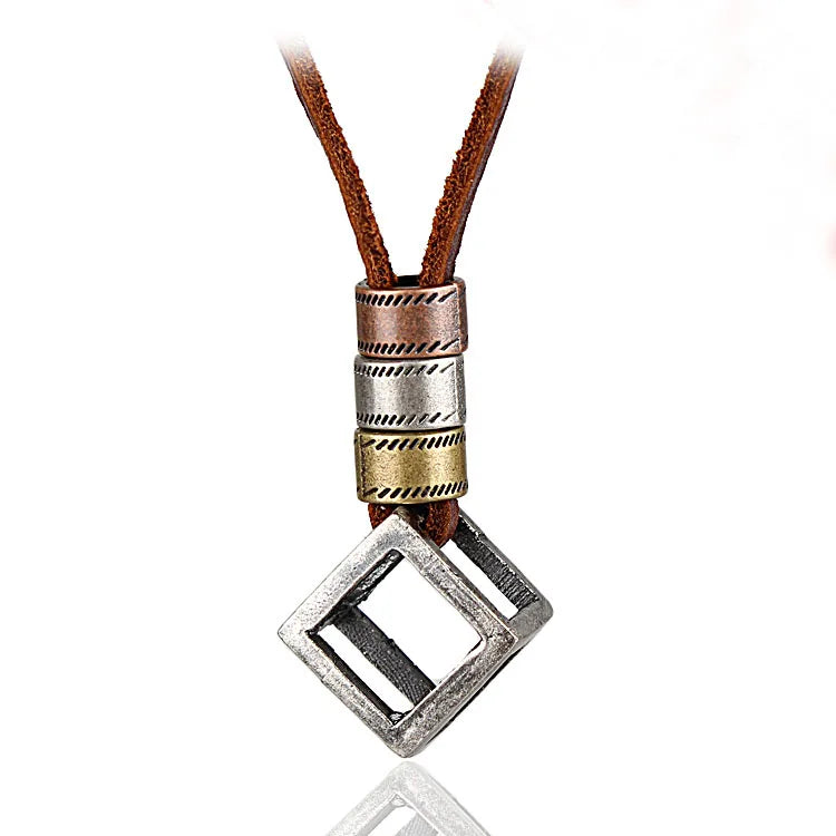 Colar Choker necklaces & pendants Men Necklace Fashion Jewelry Vintage kolye Leather Necklaces Men Statement Necklace for Women