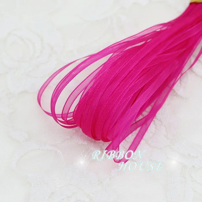 (40 meters/lot) 3mm organza ribbons wholesale gift wedding Christmas decoration wrapping lace