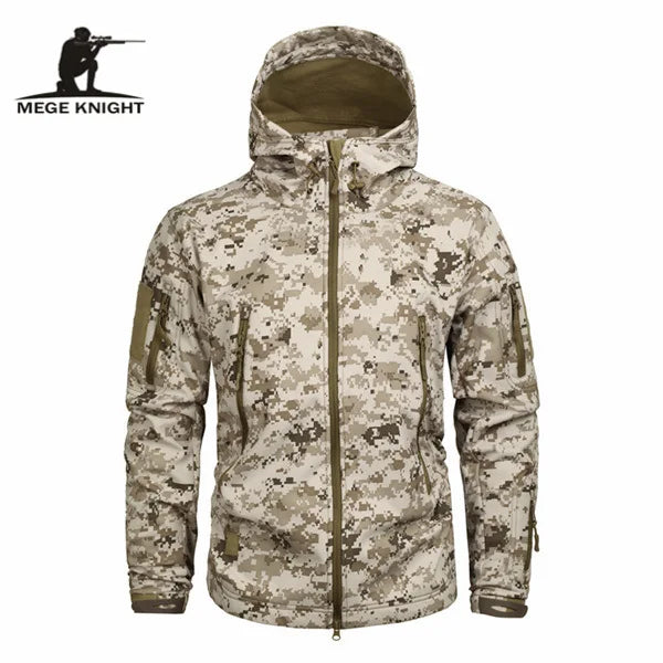 Mege Brand Clothing Autumn Men's Military Camouflage Fleece Jacket Army Tactical Clothing  Male Camouflage Windbreakers