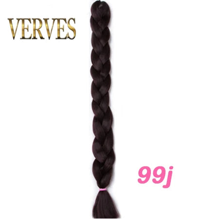 VERVES Treccia Capelli 100 cm Treccia Sintetica in Fibra Termica 165 g/Pezzo Extension per Capelli Treccia Jumbo Color Puro da Donna Rosa