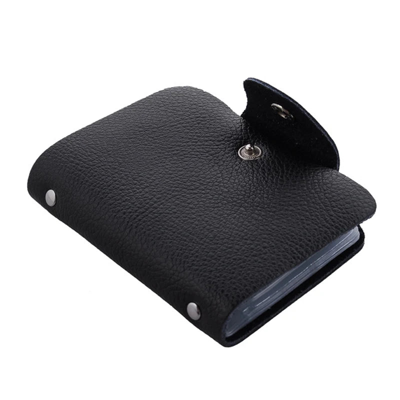 New Arrival Genuine Leather Business Card Case Women's ID Bag Female Credit Card Holder 26 Bank Cards Slots For Men