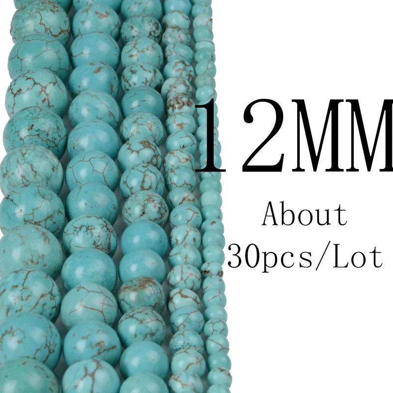 4 6 8 10 12mm Natural Stone Beads Lava Amazonite Agates Amethysts Turuoqises Round Loose Beads For DIY Making Bracelets Jewelry