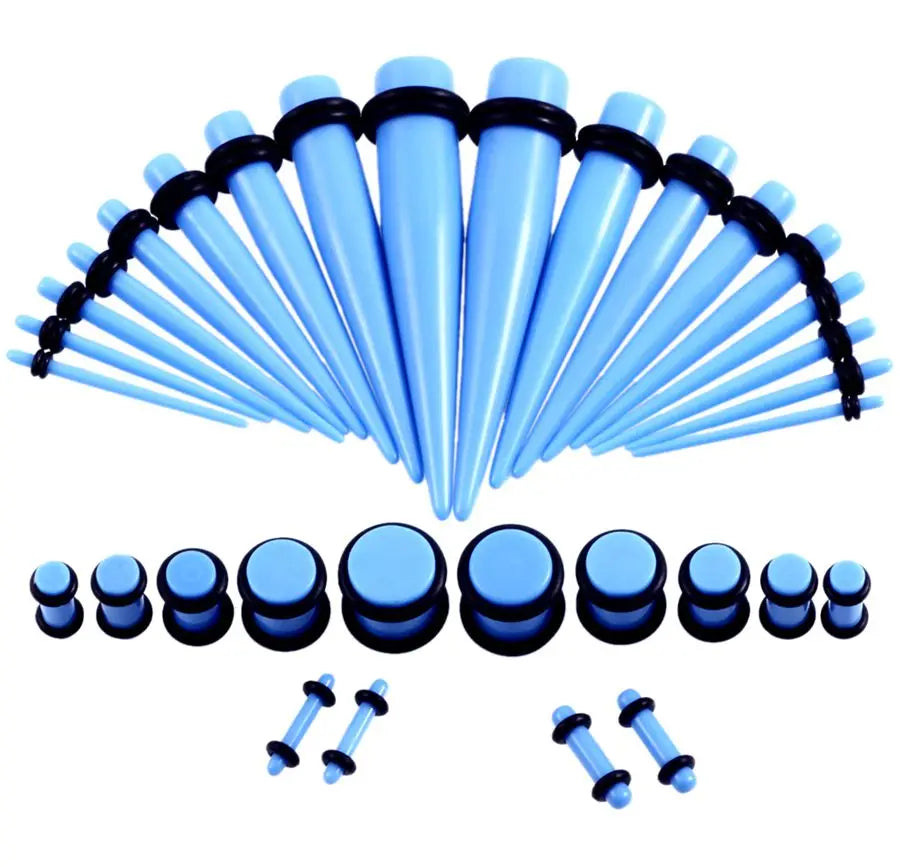 36pcs/lot Acrylic Ear Gauge Taper and Plug Stretching Kits Mixed Color Ear Flesh Tunnel Expansion Body Piercing Jewelry 14G-00G