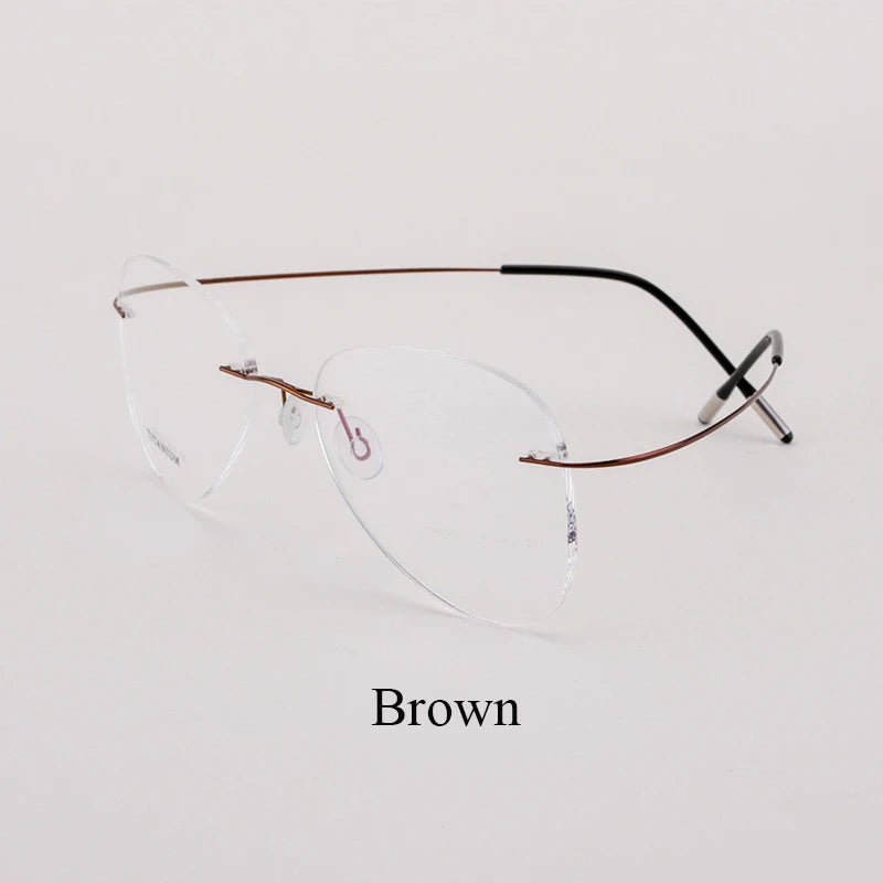 BCLEAR Titanium Rimless Fashion Designer Eyeglasses Optical Glasses Frame Men and Women Eyewear Lightweight Flexible Spectacle