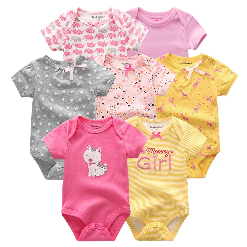 Uniesx Newborn Baby Rompers Clothing 7Pcs/Lot Infant Jumpsuits 100%Cotton Children Roupa De Bebe Girls&Boys Baby Clothes