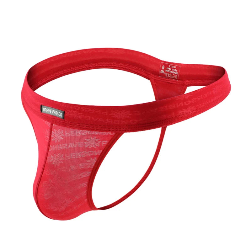 BRAVE PERSON Men Sexy Lace Transparent Thongs Underwear Briefs Bikini G-string Jocks Underwear Shorts Exotic T-back B1138