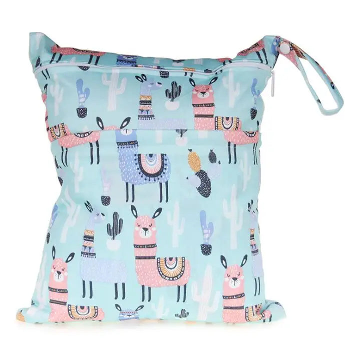 [Sigzagor]1 Wet Dry Bag Diaper Bag Nappy Bag Insert Two Zippered Baby Waterproof Reusable Skull Jack Skeleton 100 Designs