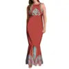Pacific Island Art Design Mermaid Bridesmaid Dresses TE PA Melanesia Folk Hand-painted Plus Size Women's Dresses 5XL 6XL 7XL