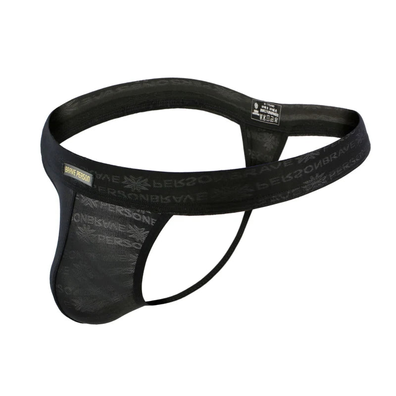 BRAVE PERSON Men Sexy Lace Transparent Thongs Underwear Briefs Bikini G-string Jocks Underwear Shorts Exotic T-back B1138