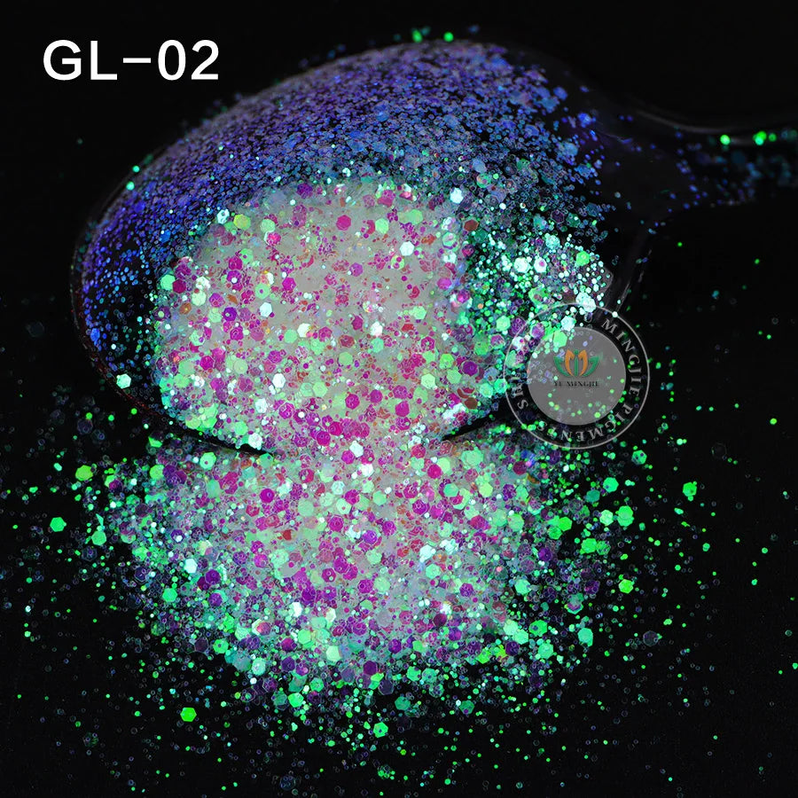 Bulk Iridescent White Pink Chunky White Opal Glitter Hexagon Shape 1kg Minimum Order for Tumbler Making Nails Resin Crafts