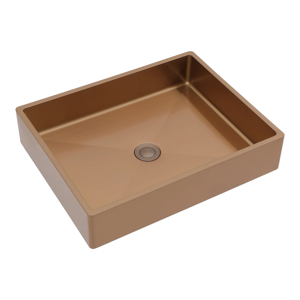 CUPC 19"X15" Rose Gold Stainless Steel Bathroom Basin  Sink with Sleek Pop-Up Drain Free Shipping From US Warehouse