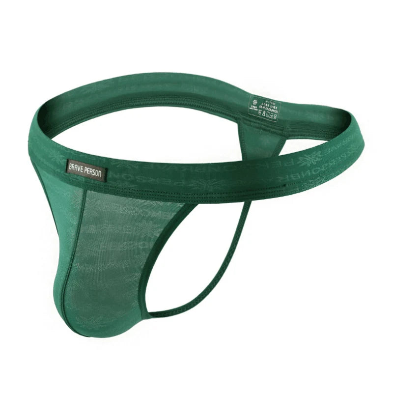 BRAVE PERSON Men Sexy Lace Transparent Thongs Underwear Briefs Bikini G-string Jocks Underwear Shorts Exotic T-back B1138