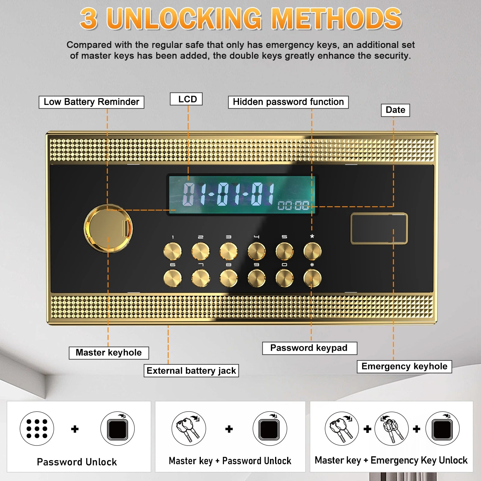 Free Shipping Office 2 Door Lockers Big Capacity Large Jewellery Safety Box for Home Office Safety US Warehouse