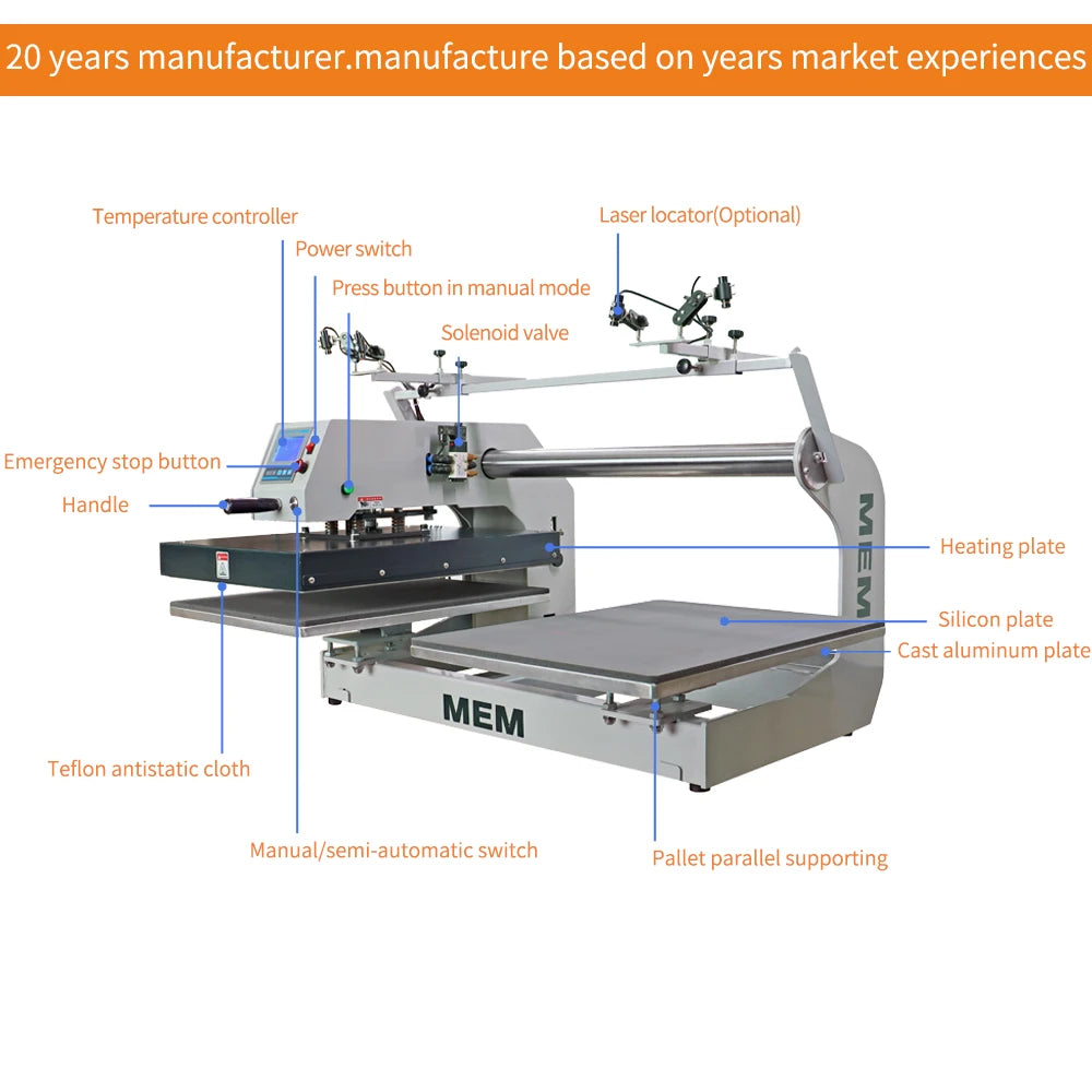 TQ-4050L US America Free Shipping Fast Delivery Pneumatic Dual Heat Press Machine for Any Fabric Printing