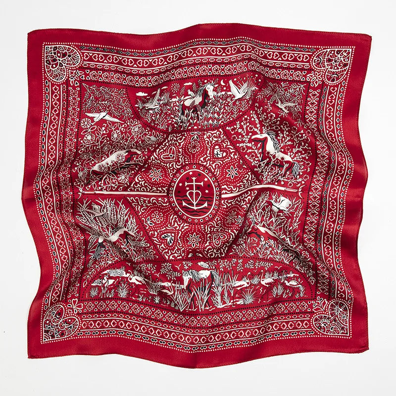 Suya Dream 100% REAL SILK Woman Silk Scarf 53x53cm Square Printed Scarves