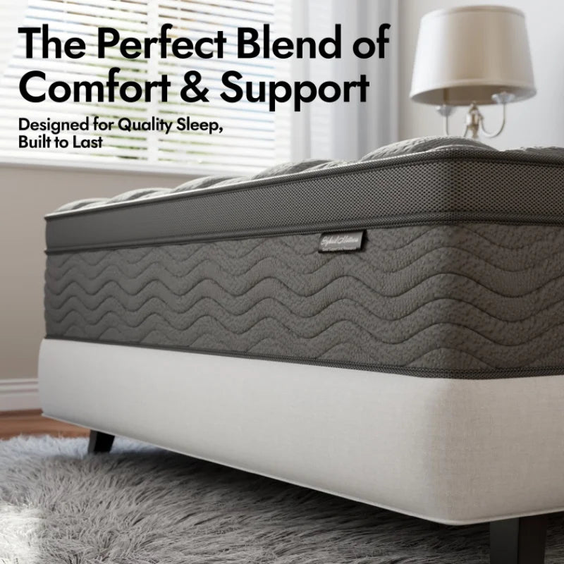 12in Mattresses in a Box, Mattress Queen Size, Pocket Spring&Memory Foam, Motion Isolation Medium Firm Mattress