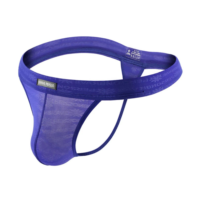 BRAVE PERSON Men Sexy Lace Transparent Thongs Underwear Briefs Bikini G-string Jocks Underwear Shorts Exotic T-back B1138