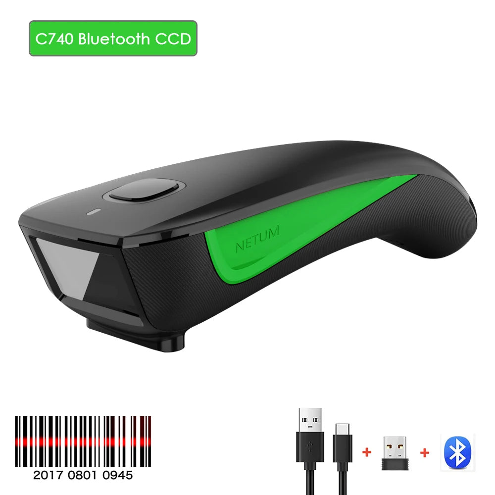 NETUM C750 Bluetooth QR 2D Barcode Scanner AND C830 Wireless Laser 1D usb Bar Code Reader for IOS Android Windows Mobile Payment