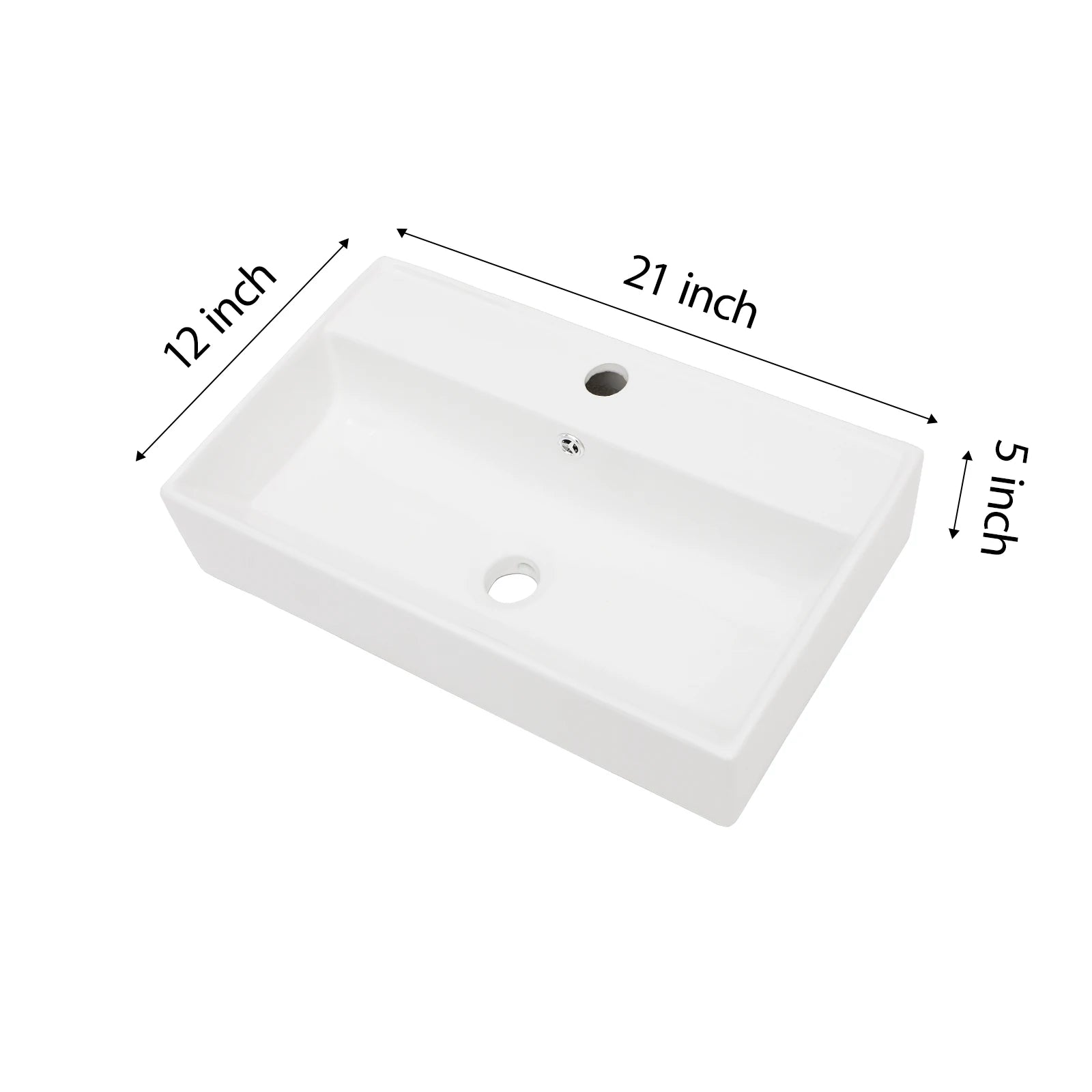 USA Stock Free Shipping White Ceramic Wash Basin 21 Inch Wall Hung Art Basin Modern Bathroom Sinks Wall Mount Hand Washing Bowl