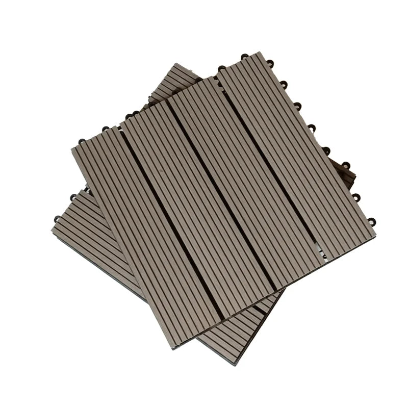 Free Shipping US Warehouse 22mm Thick Grey Interlocking Waterproof WPC Decking Tiles Square Wood Plastic Outdoor Flooring