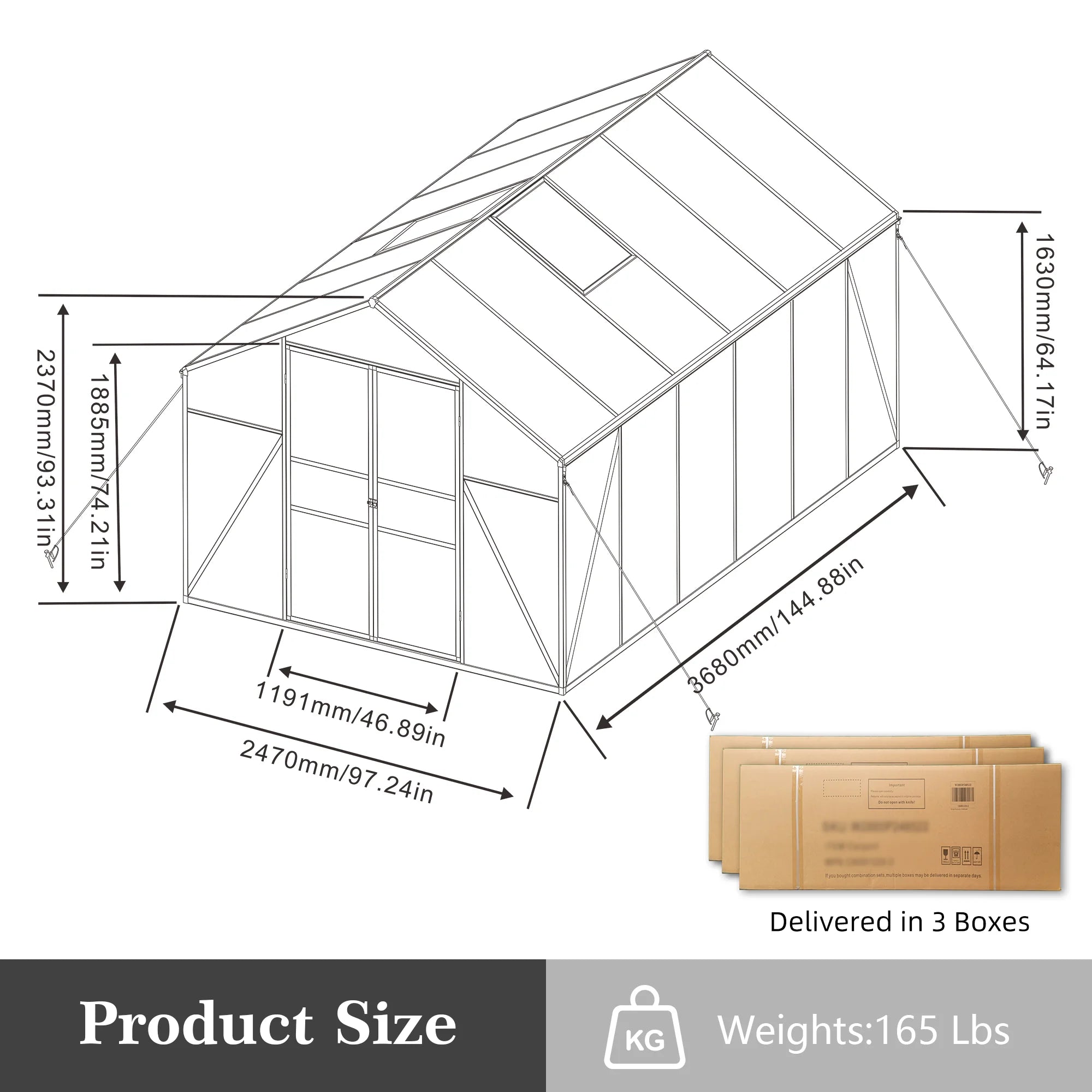 8*12ft Free Shipping in Stock Polycarbonate  with Strong Wind Protection and Roof Ventaffordable Sunroom Installation Texas