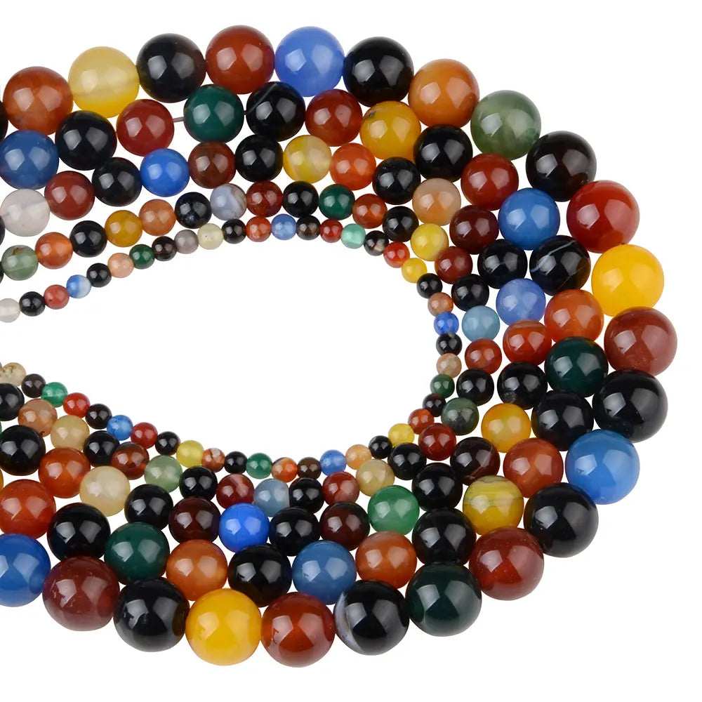 4 6 8 10 12mm Natural Stone Beads Lava Amazonite Agates Amethysts Turuoqises Round Loose Beads For DIY Making Bracelets Jewelry