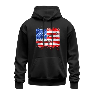 Made in USA Free Shipping MOQ=1Custom Men's Essential Casual Hoodie Heavyweight 2D Print DTG Process Sweatshirt Graphic Pullover