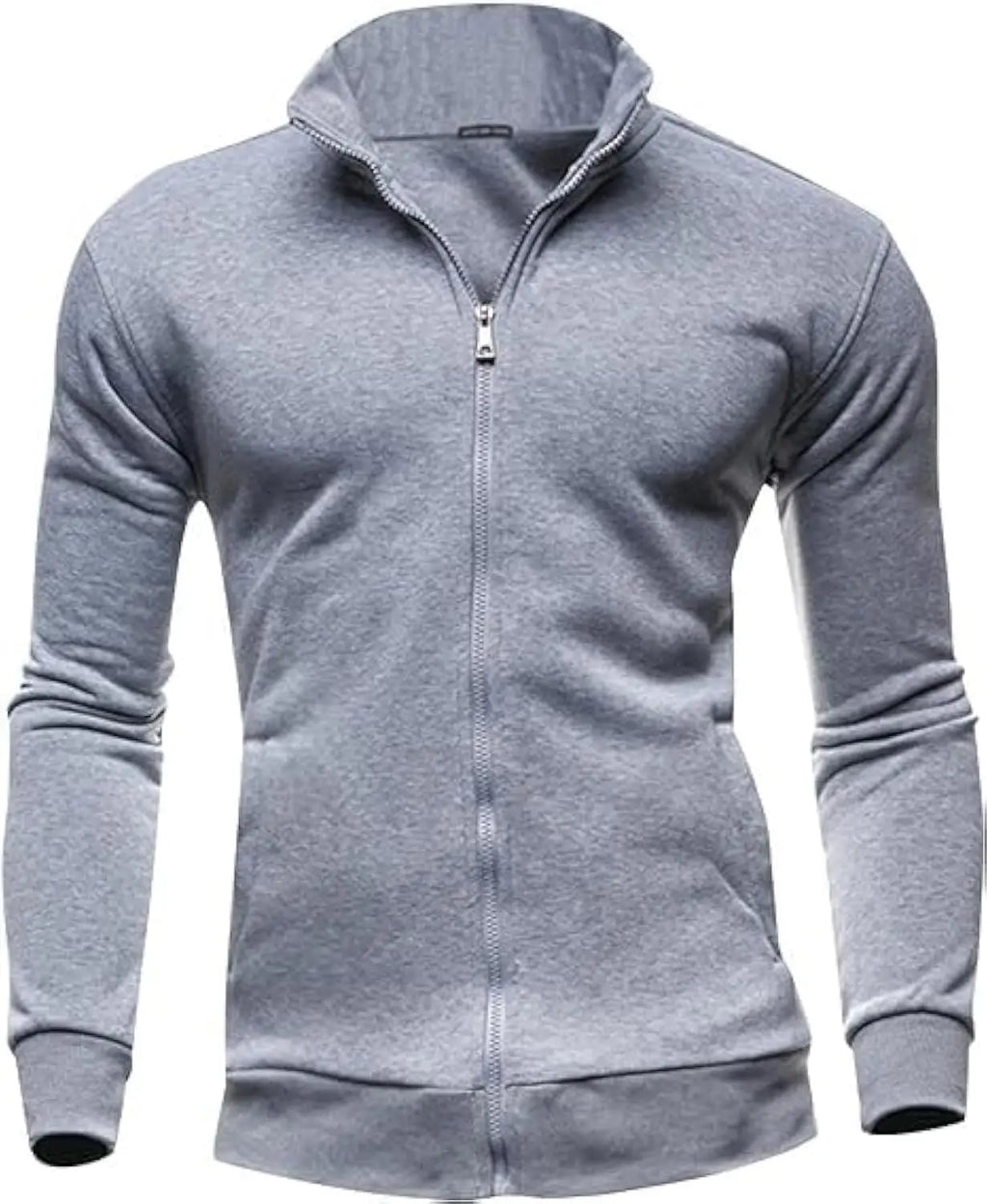 Free Shipping to the USA High-Quality Wholesale Fashion Men's Solid Jacket Coat Zipper-Up Stand Collar Sweatshirt Jacket Coat