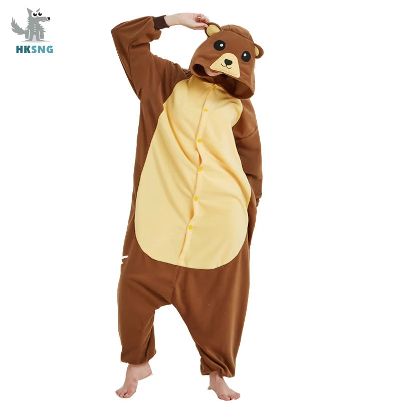 Blue Stitch Kigurumi Animal Adults Cat Bear Shark Onesies Pajama Raccoon  Costumes Dragon Jumpsuit Christmas