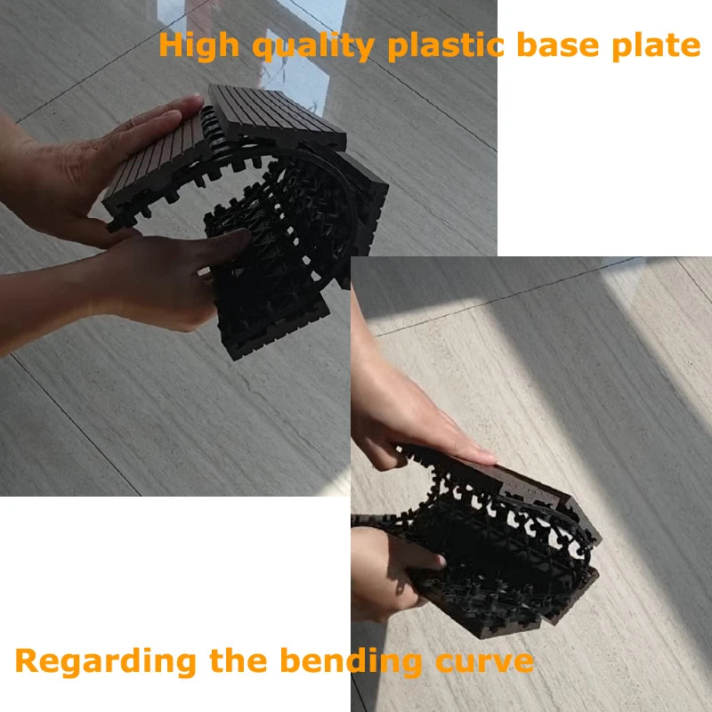 Free Shipping US Warehouse 22mm Thick Grey Interlocking Waterproof WPC Decking Tiles Square Wood Plastic Outdoor Flooring