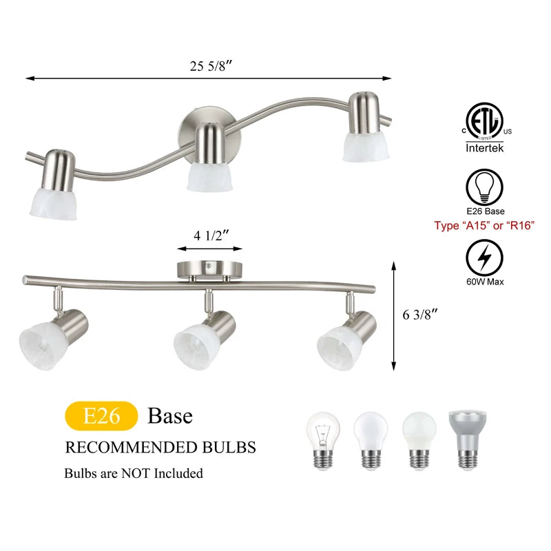 US Free Shipping Indoor Ceiling Mounted Dimmable 50W Adjustable 3 Head Track Spot Light Led Track Light for Shop Art Gallery