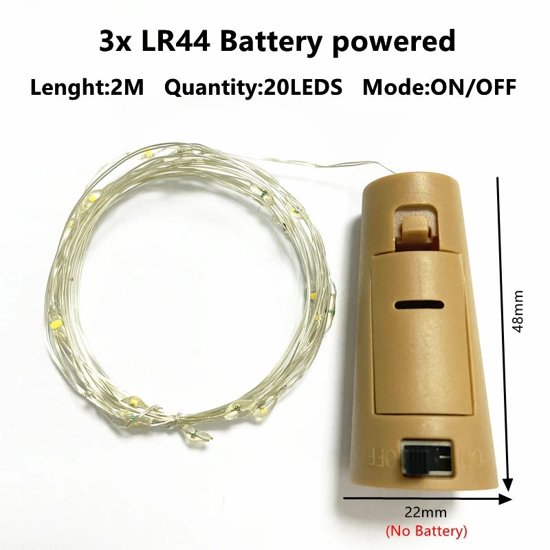 1-10M LED String Lights Copper Wire Fairy Lights Night Light For Christmas Garland Room Bedroom Indoor Wedding Decoration Lamp