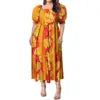 High Quality Hawaiian Tropical Style Design Women's Bubble Sleeve Dress Polynesian Plus Size Women Clothing TE PA Casual Dresses