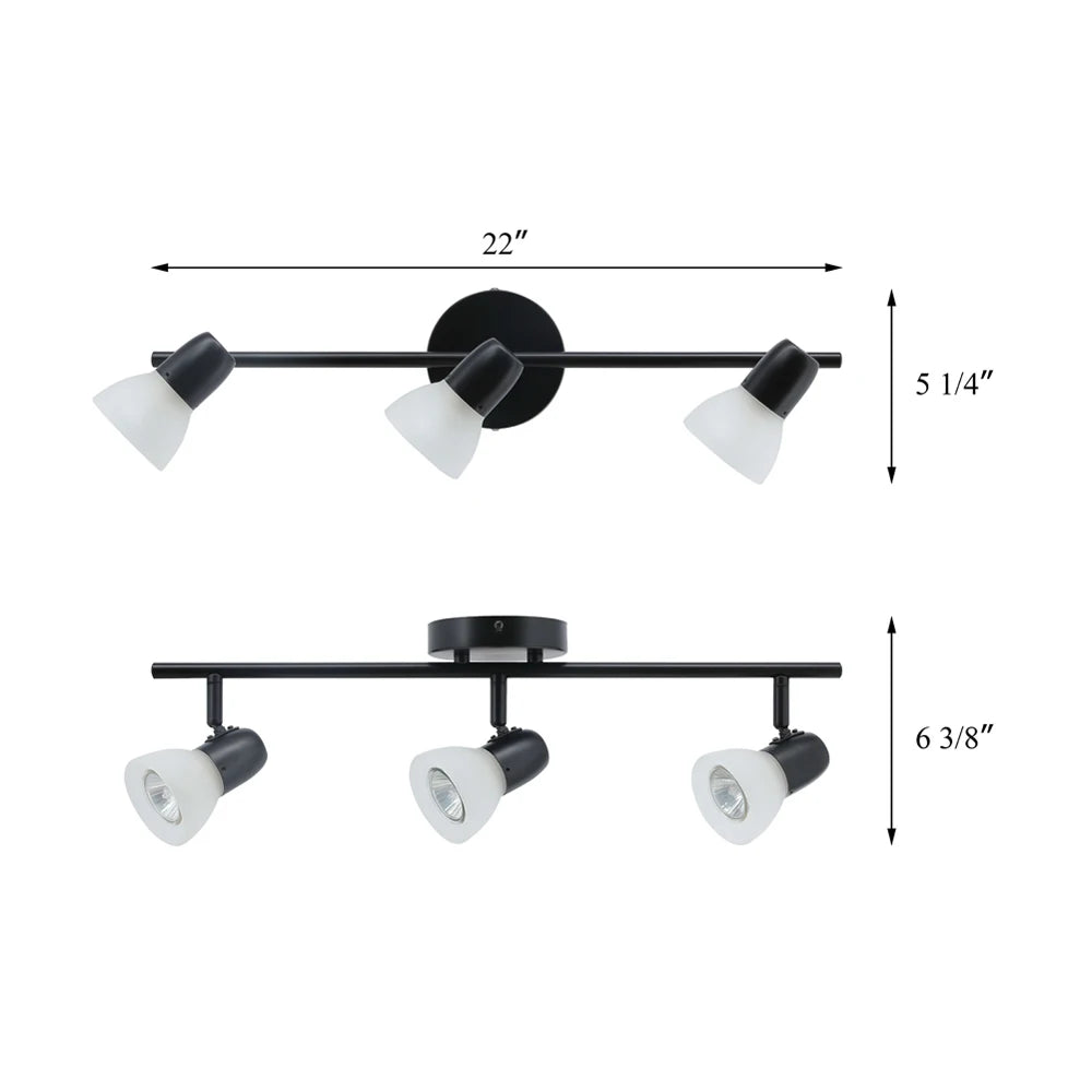 US Free Shipping Modern Commercial Adjustable Black Gu10 Led Spot Light Track Lighting Fixture for Shopping Mall Villa Apartment