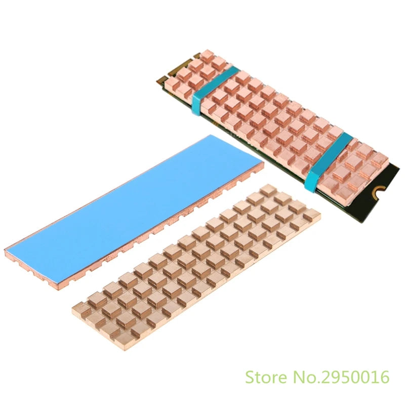 Copper Heatsink Cooler Heat sink Thermal Conductive Adhesive For M.2 NGFF 2280 PCI-E NVME SSD 67x18mm Thickness 1.5/2/3/4/6mm