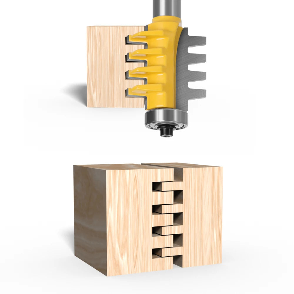 LA VIE 6mm 1/4" 8mm 12mm 1/2" Shank Finger Joint Glue Router Bit Milling Cutter Mortaise Tenon Knife Cone Woodwork Cutters Tools